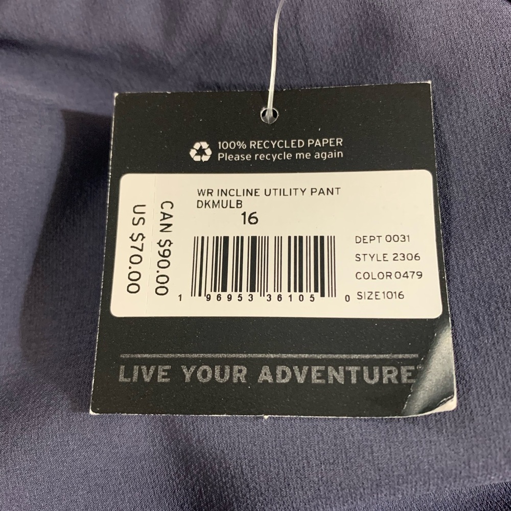 NWT Eddie Bauer Slate Blue Utility Pants - Picture 7 of 7